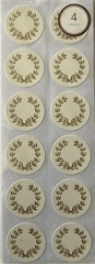 GOLD LAUREL WREATH SEAL Stickers (48pc)Martha Stewart •Letters•Mail•Card making•