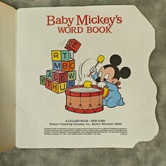Disney Baby Mickey’s Word Book Golden Super Shape 1987 Die-Cut Vintage Used