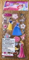 DISNEY PRINCESS Cinderella Aurora Snow White Bell Animals 3D Scrapbook Stickers