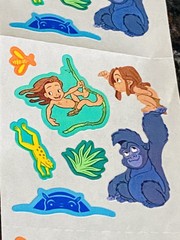 Big Lot of VTG Stickers Sandy Lion & Mrs Grossman – Fuzzy, Shimmery & Character