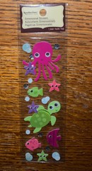 Recollections Turtle Octopus Star Fish Sea Shells & Creatures Scrapbook Stickers