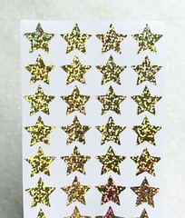 Gold Holographic Sparkle Star Label & Reward Stickers! ~ Custom Size