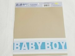 NEW Lot 8 MME Lay-over Layouts Baby Boy 8 x 8 Color Blue Brown Scrapbooking -F