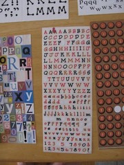 Alphabet Stickers Numbers and Punctuation 11 Partially Used Sheets