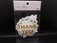 Green Wreath Glitter Thank You Sticker by Recollections 1pc