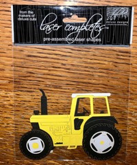 LASER COMPLETES YELLOW TRACTOR Detailed DIE CUT Farm Farming Farmer Scrapbook 3D