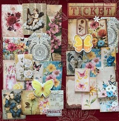 #742 – RANDOM 15 PCS VINTAGE FLORAL SCRAPBOOK JUNK JOURNAL KIT / LOT