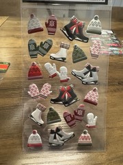 Christmas Paper Crafts Christmas Stickers, 3D Lighted Embellishment & Santa Hats