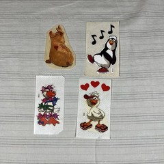 ’80s Vintage Stickers Suzy’s Zoo Penguin Duck Pig Hearts Bows Music