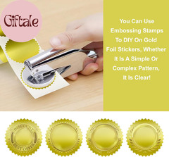 Embossing Stickers 300Pcs 2» Gold Foil Seals Stickers for Certificates Self Adh