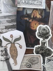 Dark Academia Gothic Vintage Sticker Lot ~50 Occult Raven Angel Ephemera