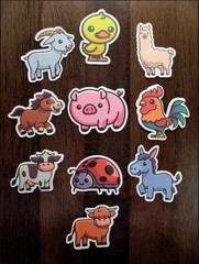 STICKERS UPICK Various Animals Cute Cartoon Vinyl PEEL & STICK