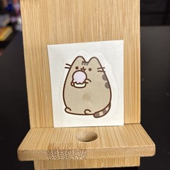 Pusheen Cat with Purple Ice Cream/Cupcake Sticker 2 inches H x 1.5 inches W