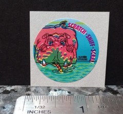 Vintage Stickers Spearmint Scratch And Sniff Sticker Pink Hippo Slicker Sticker