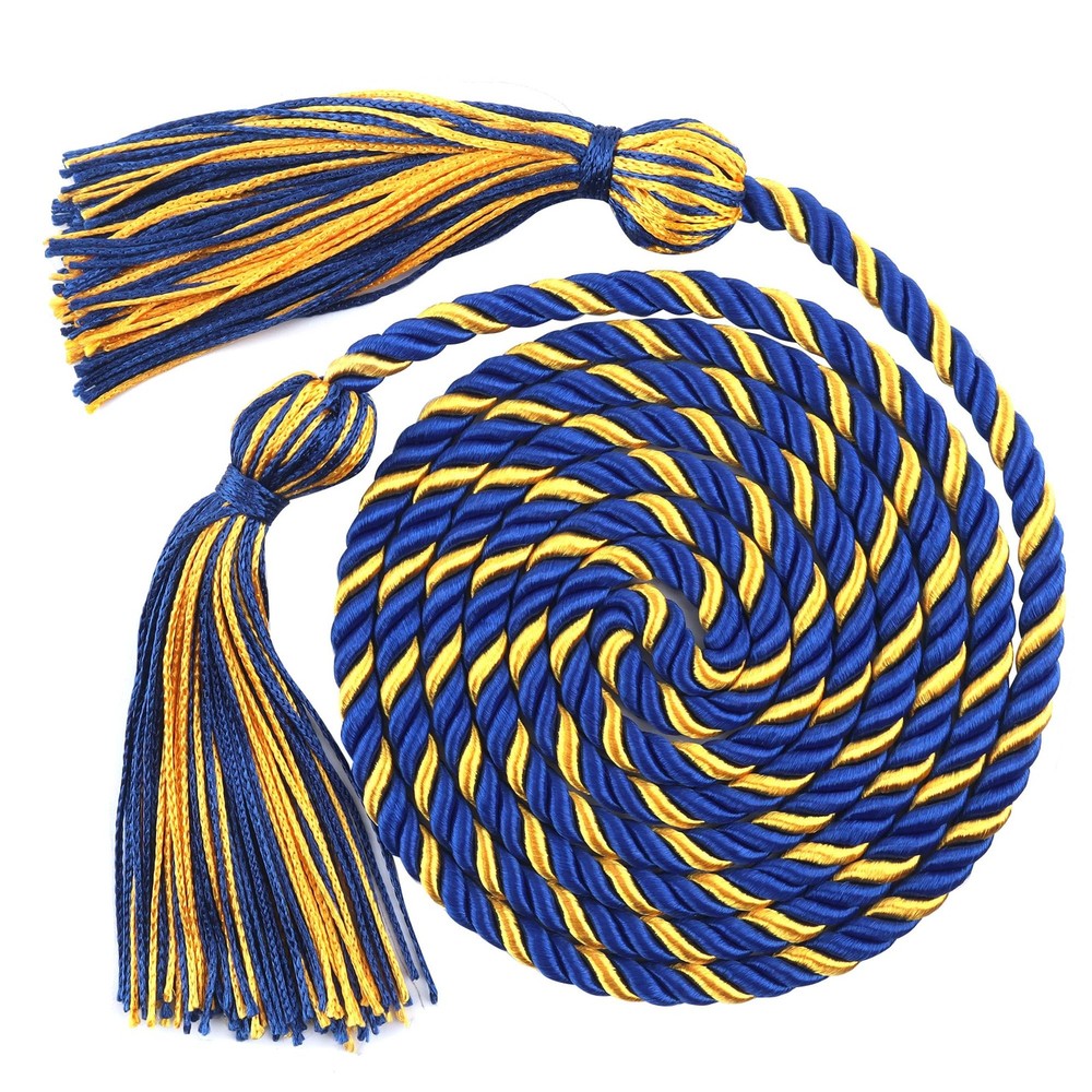 Graduation Cords 2025 Blue Gold 68 Inch Braided Tassel Honor Ropes
