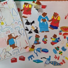 VTG 80’s Sticker Grossmans Vinyl Peel and Play Reusable House Bears Dog Kitchen