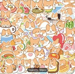 50 Cute Corgi Shiba Cartoon Dog Puppy Kawaii Stickers