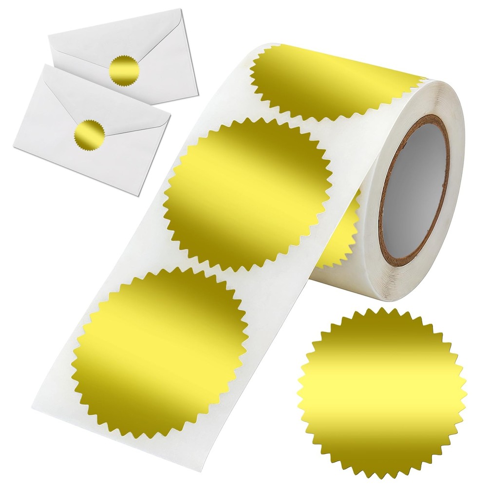 300 Pcs 2 Inch Gold Foil Seal Stickers for Certificates Book Invitation Notary