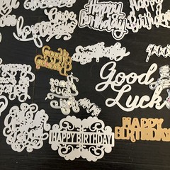 LRG Lot Metal Die Cuts Crafts Card Making Scrapbook Words / Sayings