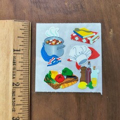 Vintage Sandylion Yes Chef! Cooking Prep Chef Hat Hot Pot Cookbook Sticker Mod