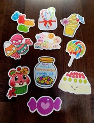 STICKERS x 10 Sweets Ice Cream Candy Cupcake Gummies Lollipop Pavlova 23V5