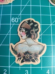 3 Retro Sailor Tattoo 2″ Stickers Navigation Ship Women Anchor Motorcycle Biker