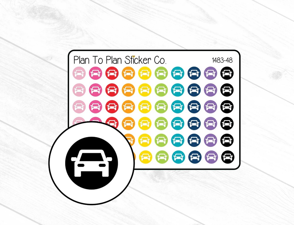 1483-48~~Car Icon Planner Stickers.