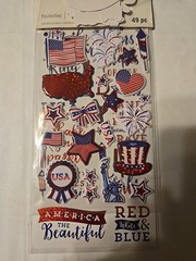 Recollections 4TH OF JULY PATRIOTIC Scrapbooking Stickers 49 Pc