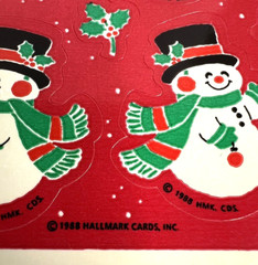 Vintage Christmas Stickers Lot Hallmark & American Greetings Santa Elves USA 80s