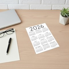 Chic -At-A-Glance Calendar Sticker for 2026 | 6×9 Removable Design