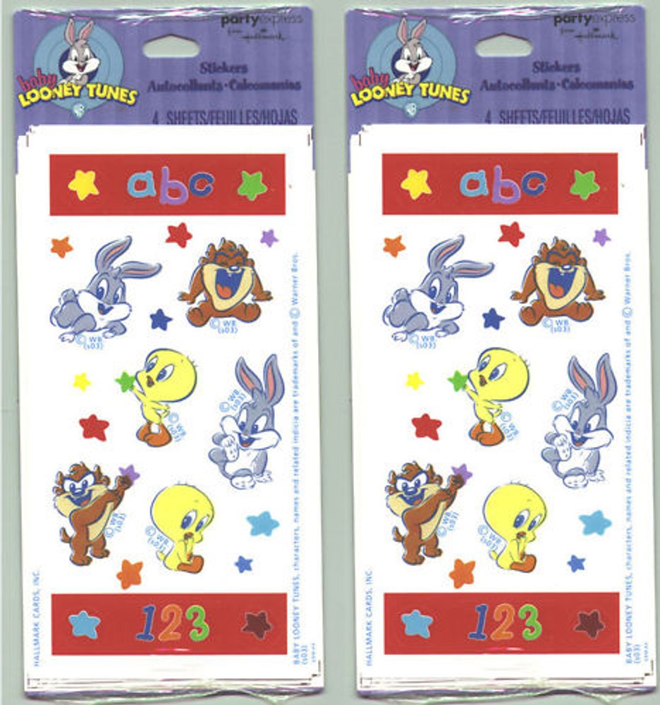 2 NEW packs BABY LOONEY Tunes Scrapbook Stickers! 8 Sheets!