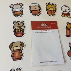 Hubman And Chubgirl Limited Edition Lunar New Year Die Cut Vinyl Stickers Set