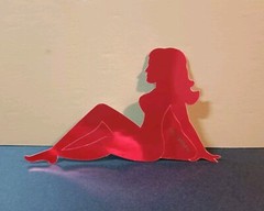 Vintage Stickers MUD FLAP GIRL Glossy Foil Vending Sticker VTG PVI Red 01