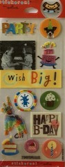 PARTY Stickeroni Mylar Stickers (24pc)Hallmark•Wish•Cake •Celebrate•Card Making•