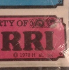 Property Of Sherri Stick-Ons Stickers Pack Of 36 Vintage 1978