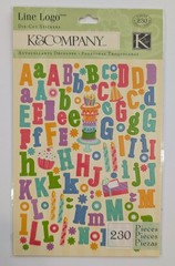 Confetti Birthday Alphabet Die-Cut Scrapbooking Stickers By K&Company