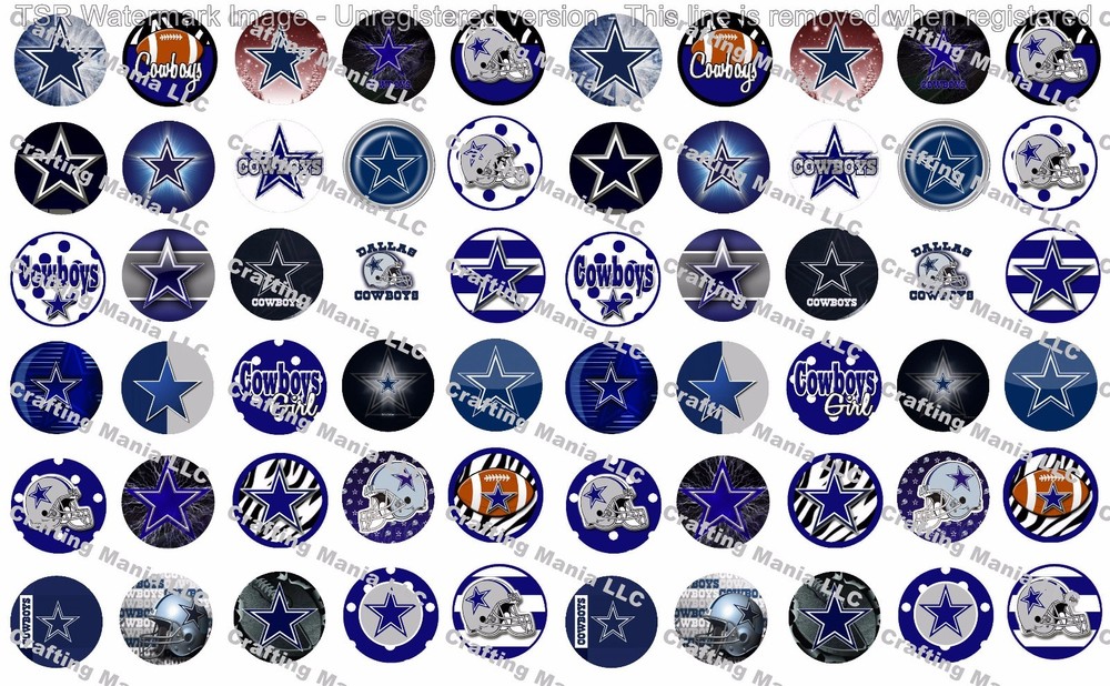 60 Precut 1″ Dallas Bottle cap Images Set 1