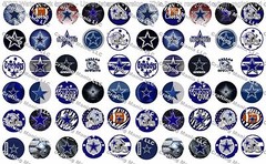 60 Precut 1″ Dallas Bottle cap Images Set 1