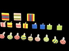 Lot Of 41 Square & Round Patterned Brads Bright Colors Embellishments Scrapbook
