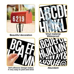 24 Sheets 384 Pcs Vinyl Letter Stickers,3 inch Self-Adhesive Alphabet Numbers St