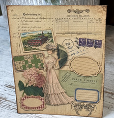 Set Of 2 Junk Journal Art Cards Vtg Women Collage Scrapbook Card Topper Crafts
