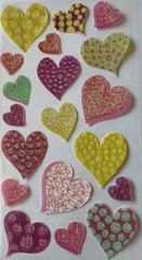HEART CIRCLES Glitter Stickers(19pc)Sticko…Love…Valentine’s Day…Wedding…Couples…
