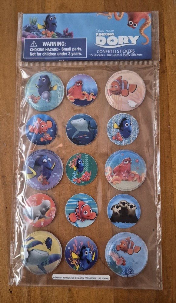 Disney Pixar Finding Dory Confetti Shaker Globes Stickers