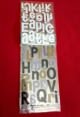 ALPHA CHIPS 112 Pieces Upper Lower Alphabet Numbers Stickers Black Gray Gold