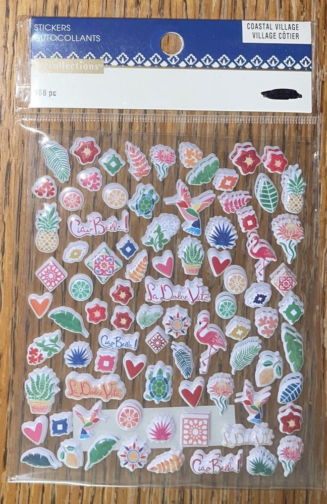 Recollections Coastal Village Ciao Bella La Dolce Vita 168pcs Scrapbook Stickers