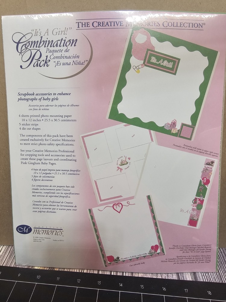 Creative Memories It’s a Girl Combination Pack 10 X 12 Stickers Die Cuts Paper