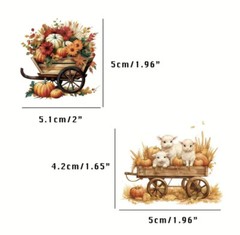 10pcs Fall Thanksgiving Stickers- Scrapbook, Junk Journal, *Random Assortment