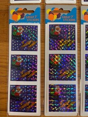 x36 Santa Rudolph Vintage Prism Sticker Lot – 12 Packs of 3 – Sealed Mint!