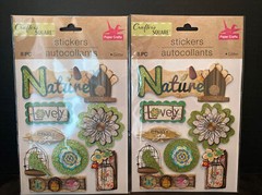 Crafter’s Square Nature Glitter 3-D Pop Up Stickers 16 Pcs Set Of 2