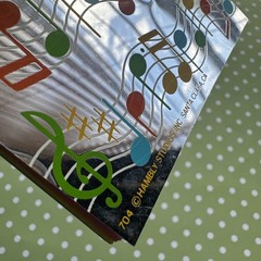 Vintage 80s 90s Hambly Notepad Studios Music Note Mirror Foil mini notebook